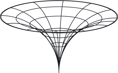 Abstract 3D wireframe funnel illustration representing digital conversion funnels and user journey mapping by a Webflow Development Agency.