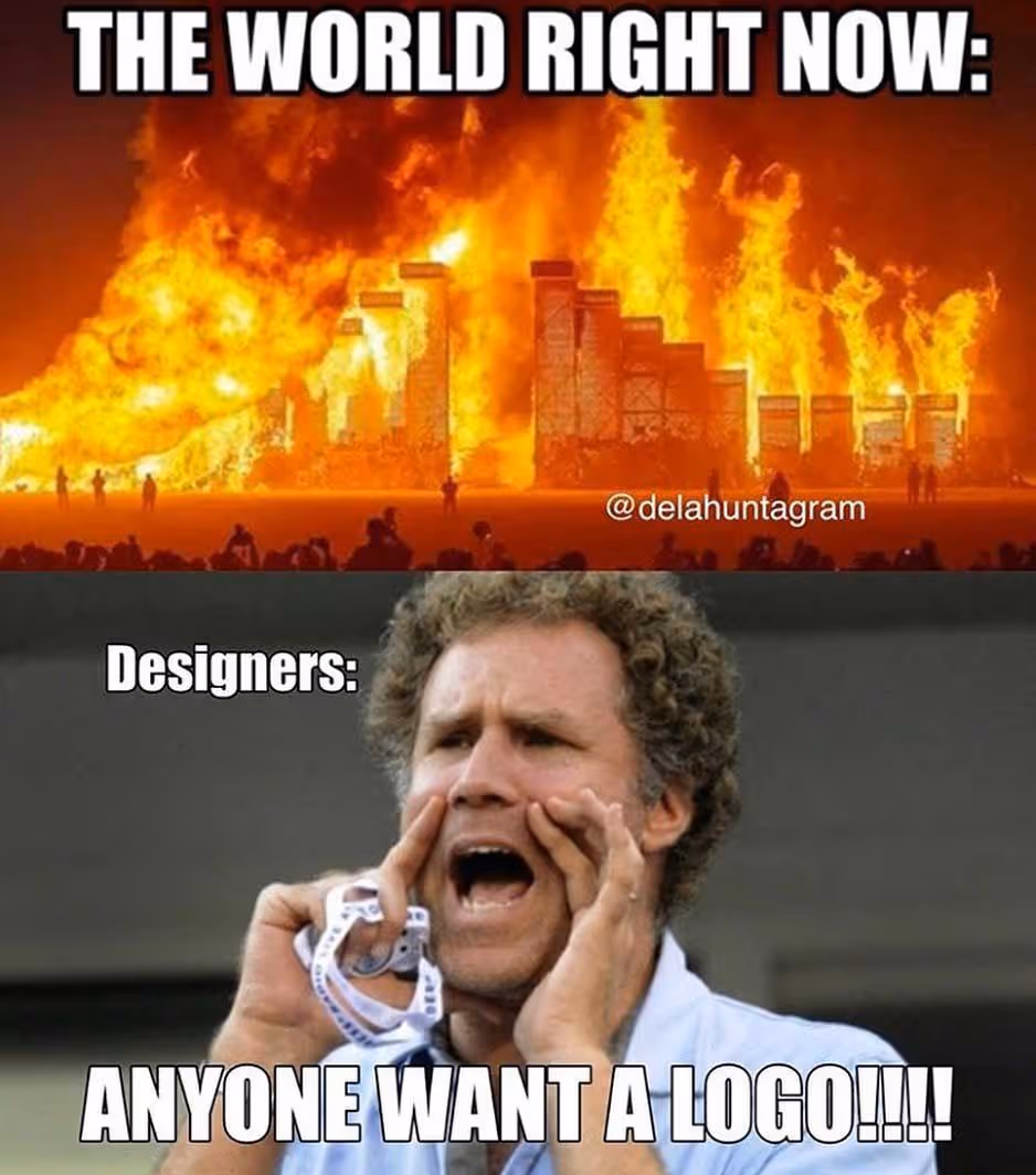 Design meme about logo design in the pandemic