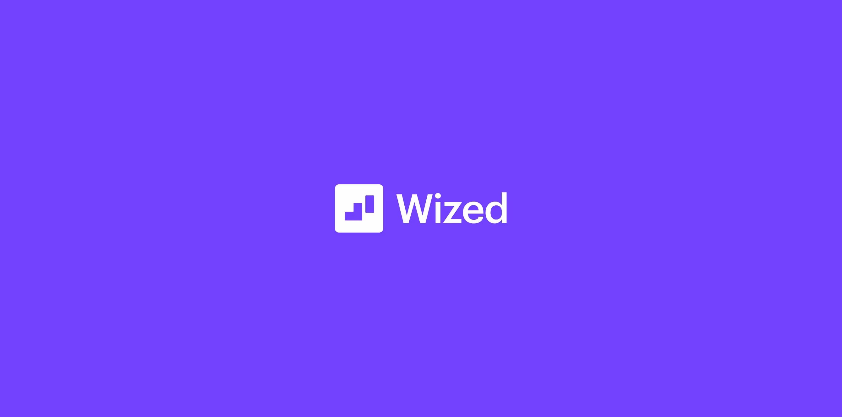 Wized integrations platform logo on purple background.
