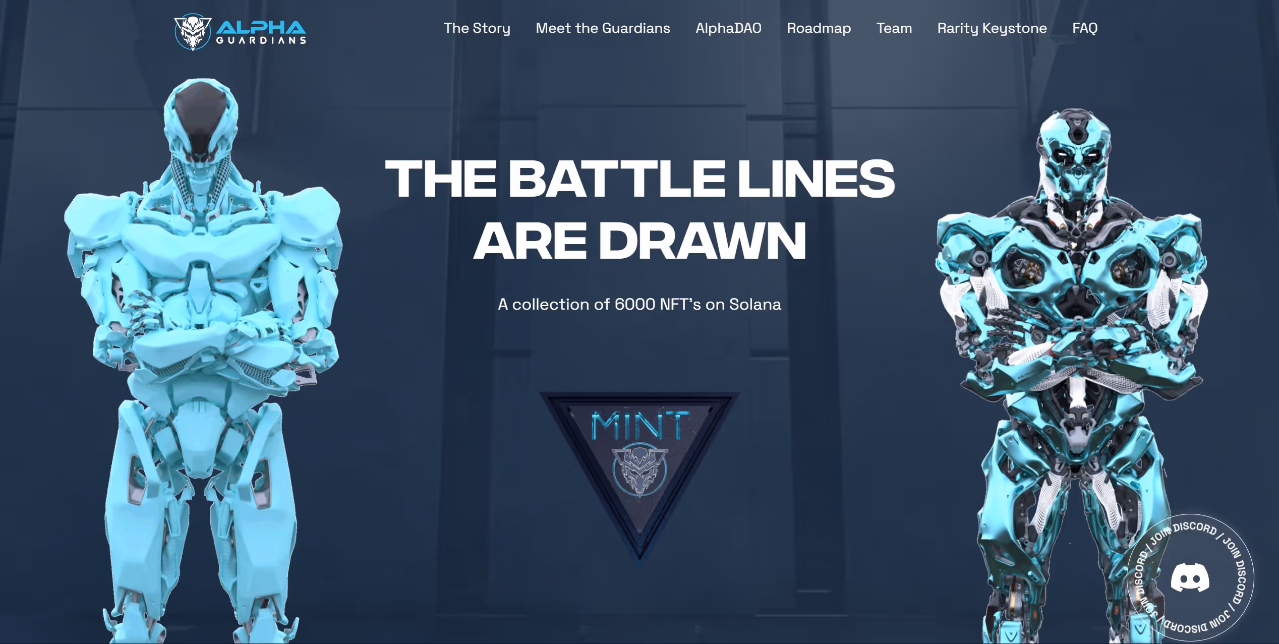 Alpha Guardians NFT Landing page design