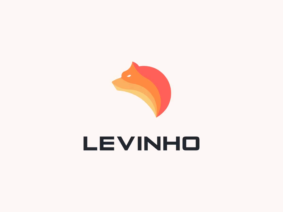 Levinho mascot logo on a light background