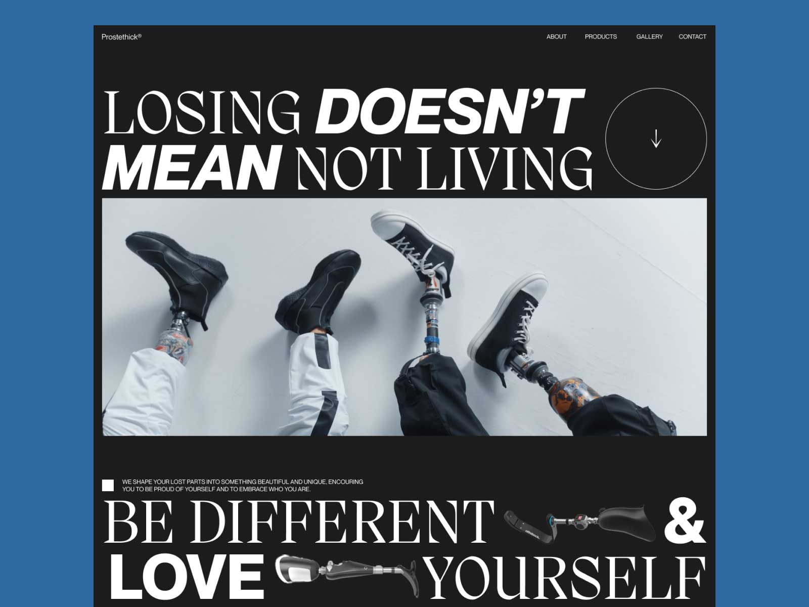Website design for prosthetic legs for young people