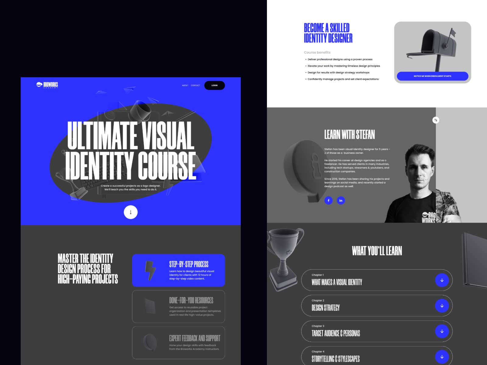 Broworks academy website design