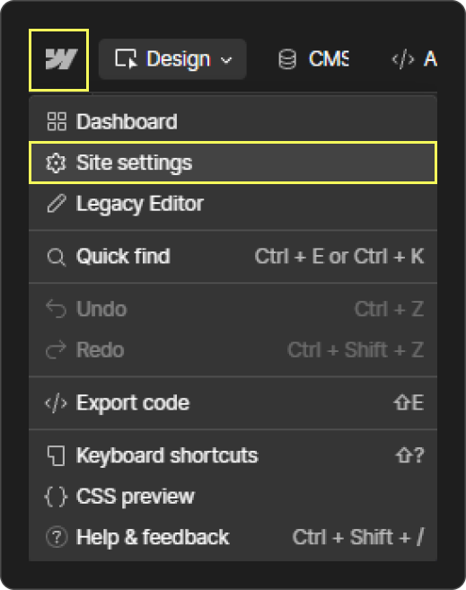 (Visual presentation of the first step in code optimization for improving Webflow performance