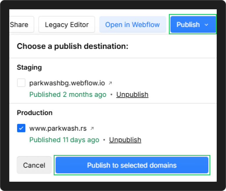 Visual presentation of the fourth step in code optimization for improving Webflow performance