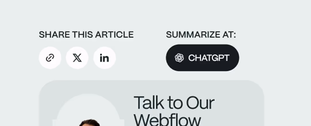 AI summary button on Broworks website allowing users and LLMs to generate an AEO LLM summary of the article directly in ChatGPT