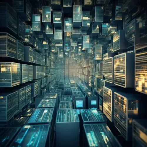 Many boxes representing data sets