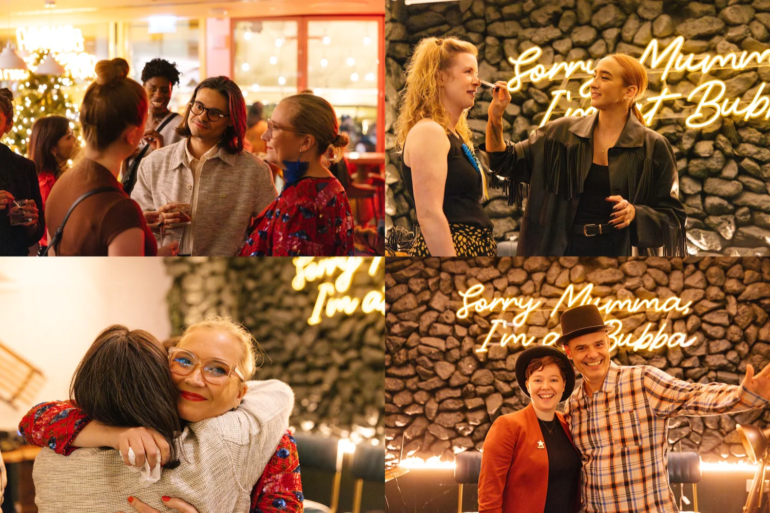 People hug and magic is performed to guests from outside the UK