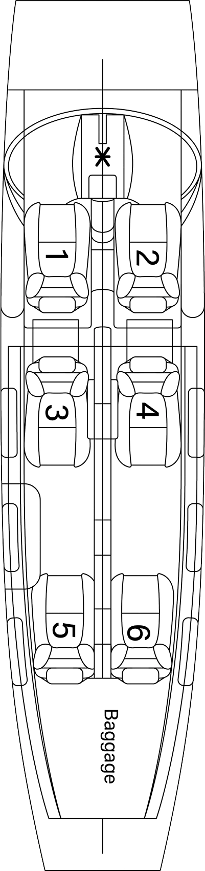 Piper M600 Floorplan