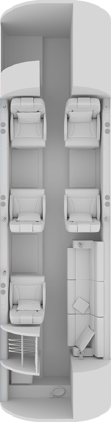 Hawker 850XP Floorplan