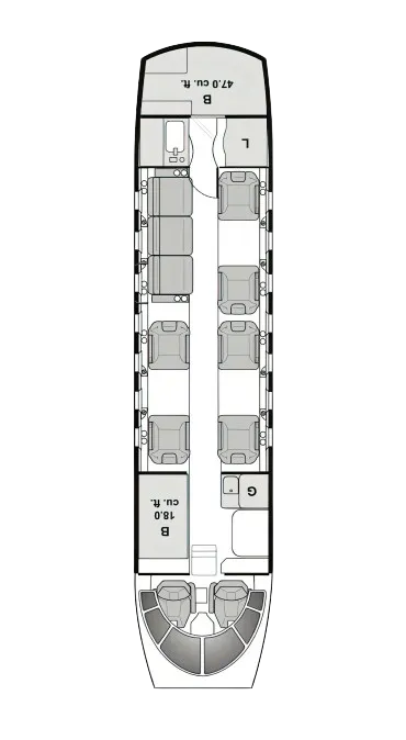 Hawker 1000 Floorplan