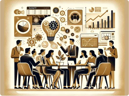 image of a table of people sitting around brainstorming