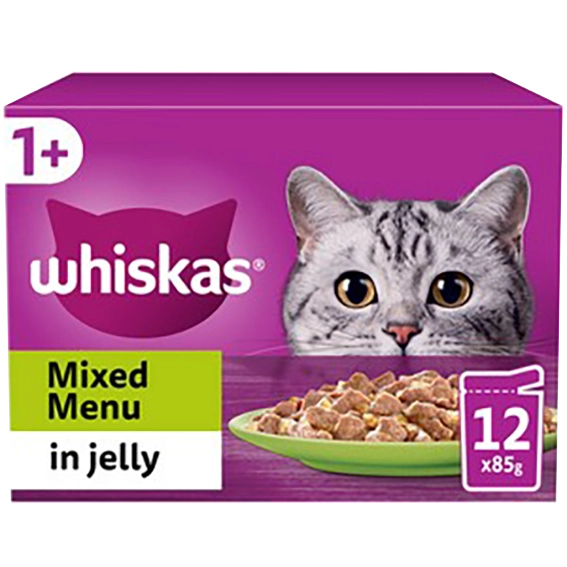The Kennel Shop Pet Store Whiskas 1+ Cat Pouches 12 Packs