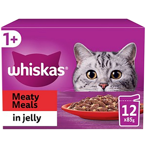 The Kennel Shop Pet Store Whiskas 1+ Cat Pouches 12 Packs