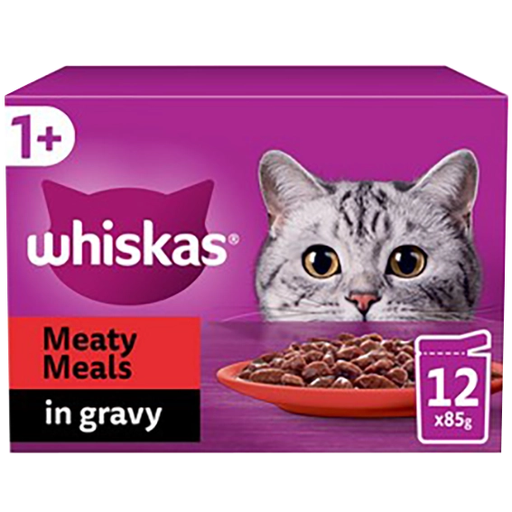 The Kennel Shop Pet Store Whiskas 1+ Cat Pouches 12 Packs