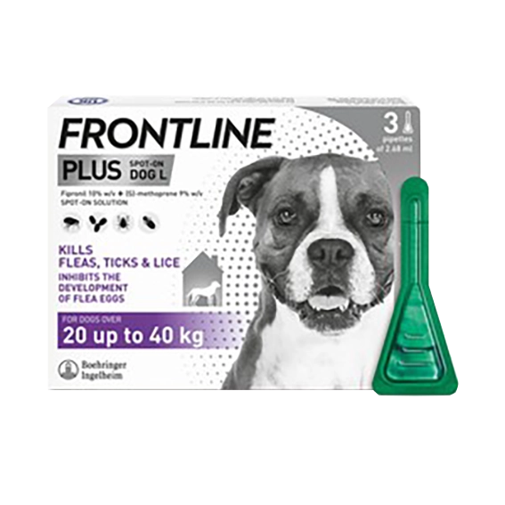 The Kennel Shop Pet Store Frontline Plus Dog pipettes x3