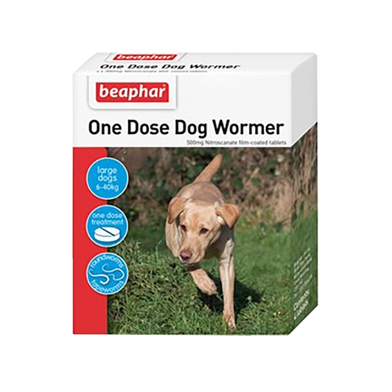 The Kennel Shop Pet Store Beaphar Wormer One Dose Dogs x3