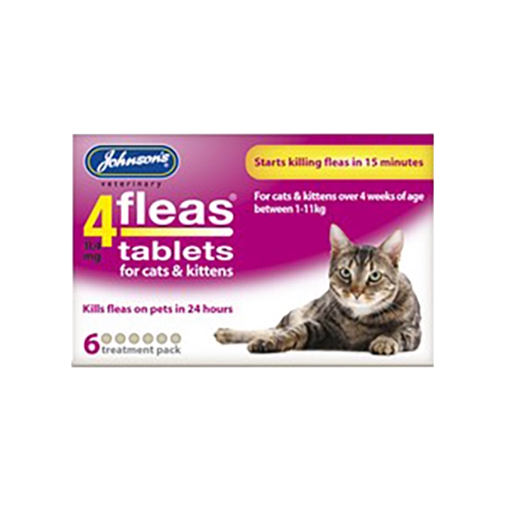 The Kennel Shop Pet Store JVP 4 Fleas Cat Flea Tablets 