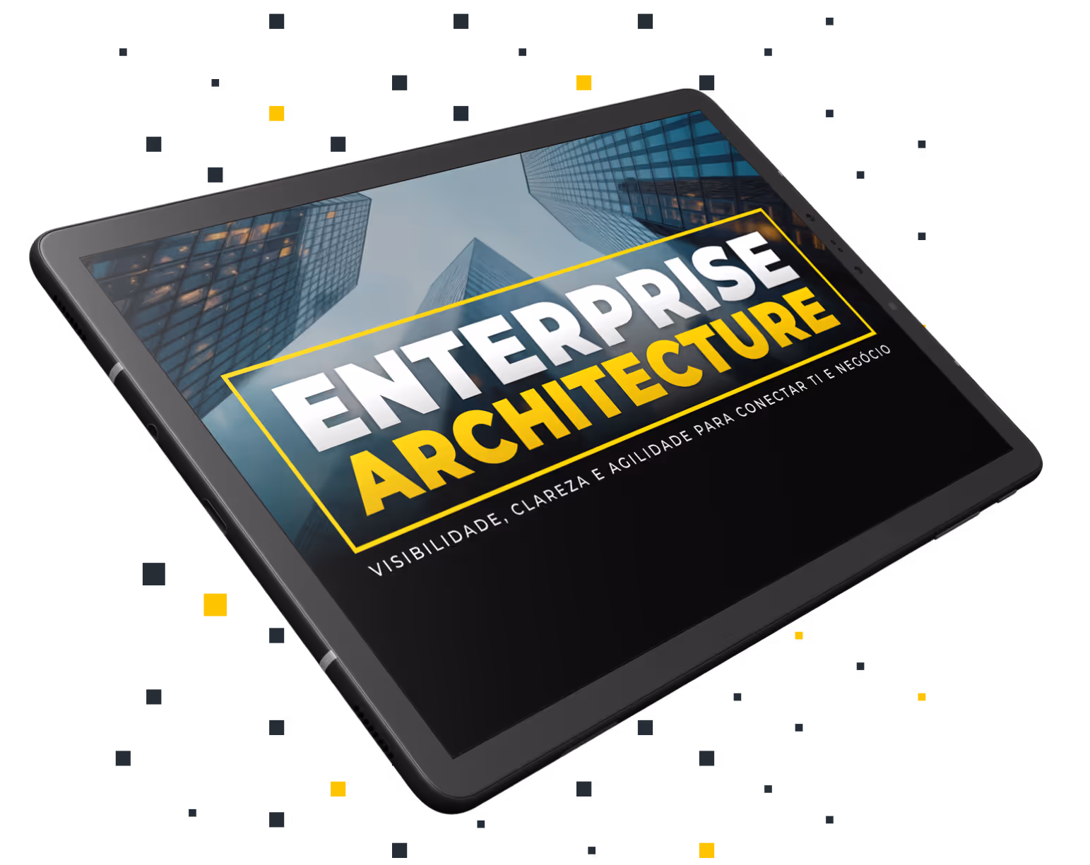 Mockup de um tablet com a capa do whitepaper