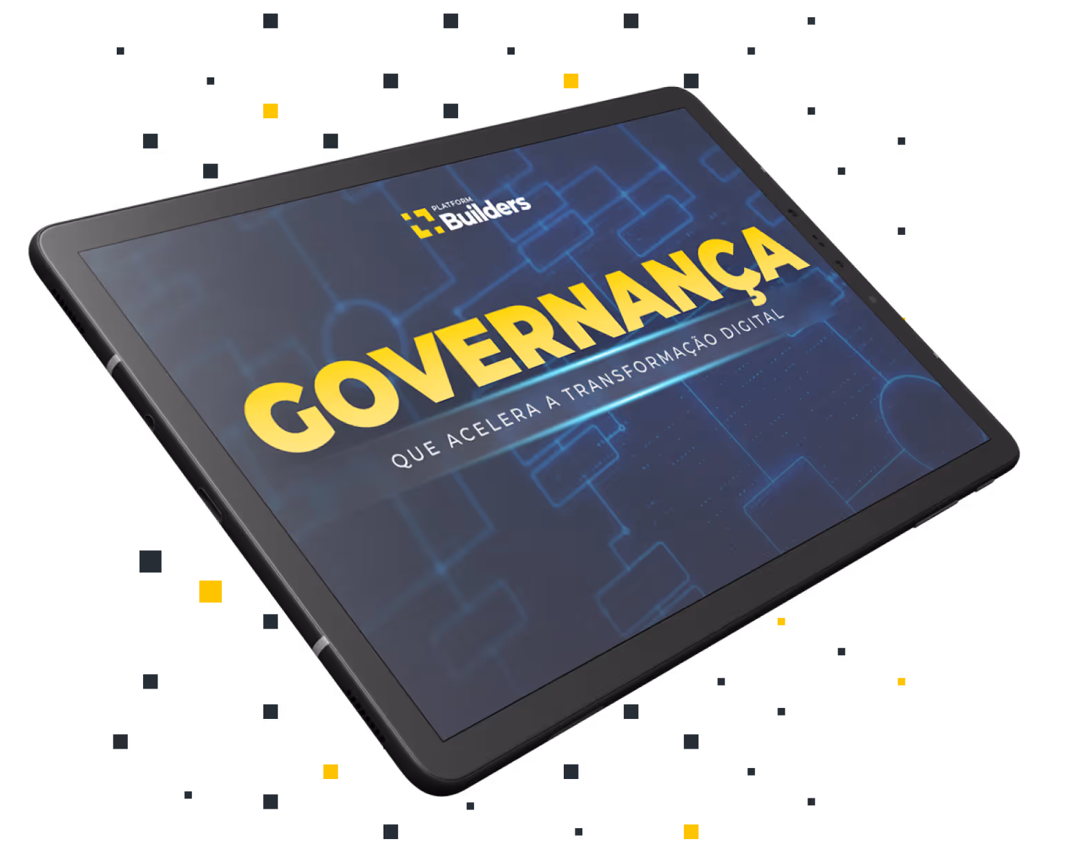 Mockup de um tablet com a capa do whitepaper
