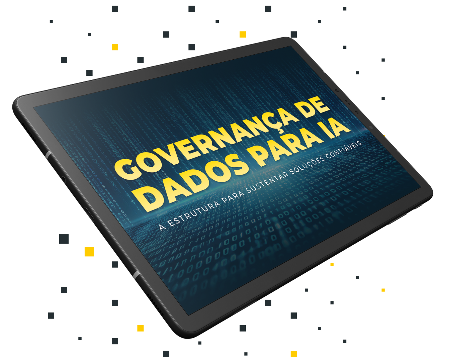 Mockup de um tablet com a capa do whitepaper