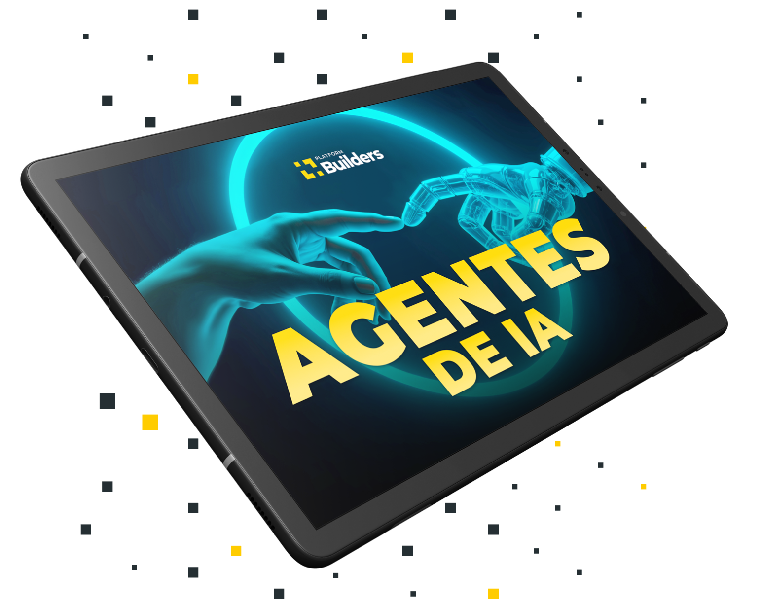 Mockup de um tablet com a capa do whitepaper