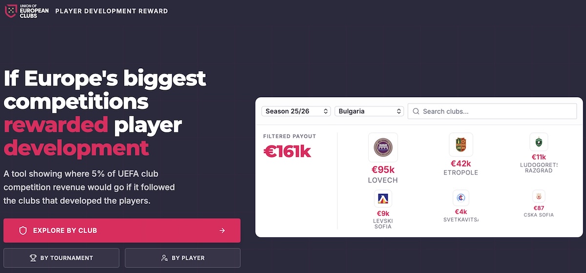 The UEC launches Player Development Reward Online Simulator