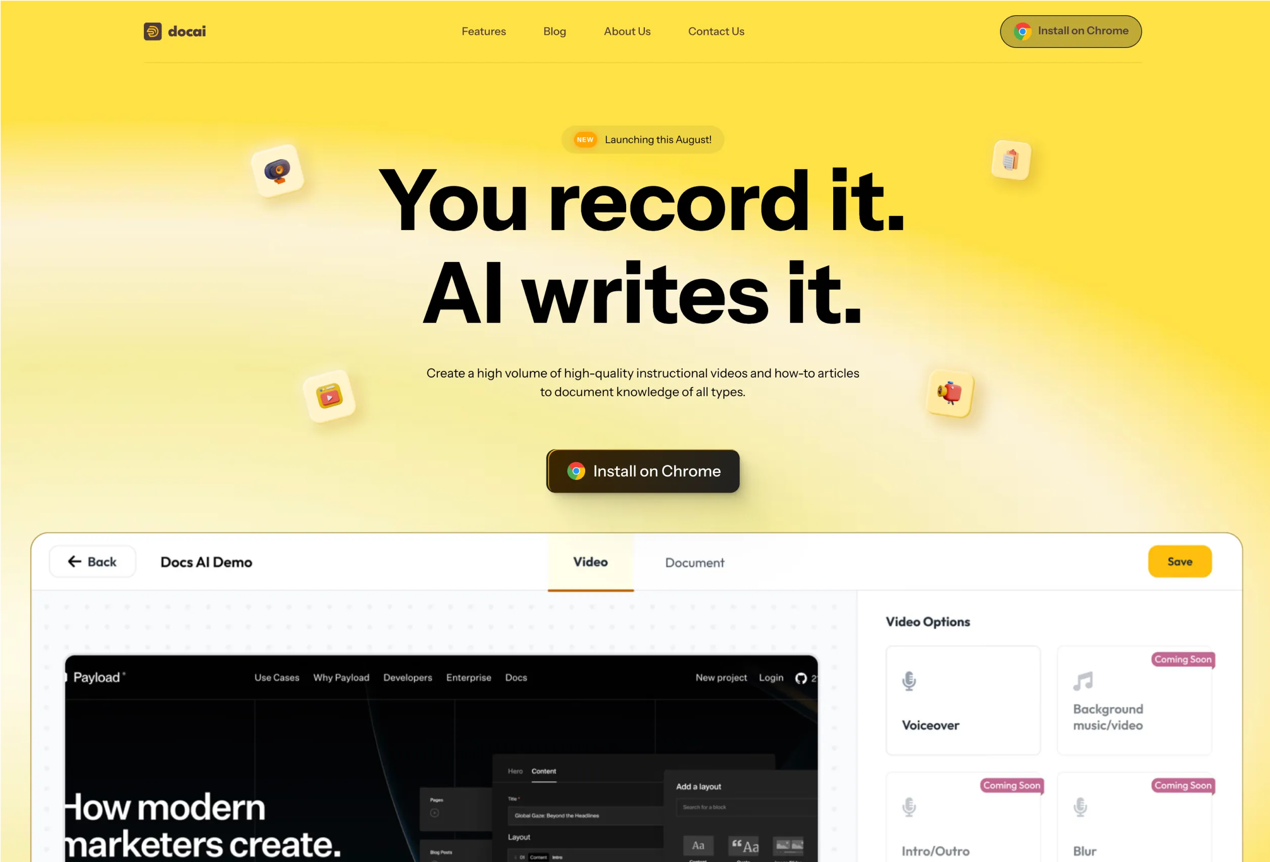 docai website hero section