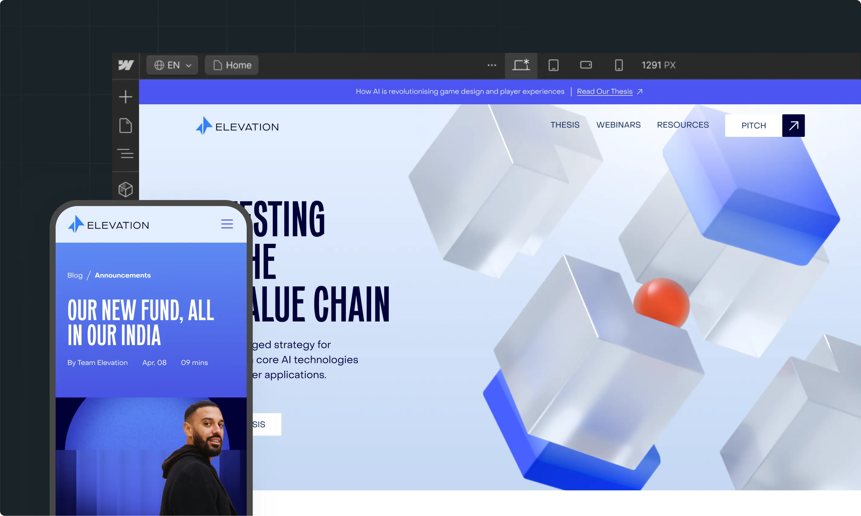 elevation VC website