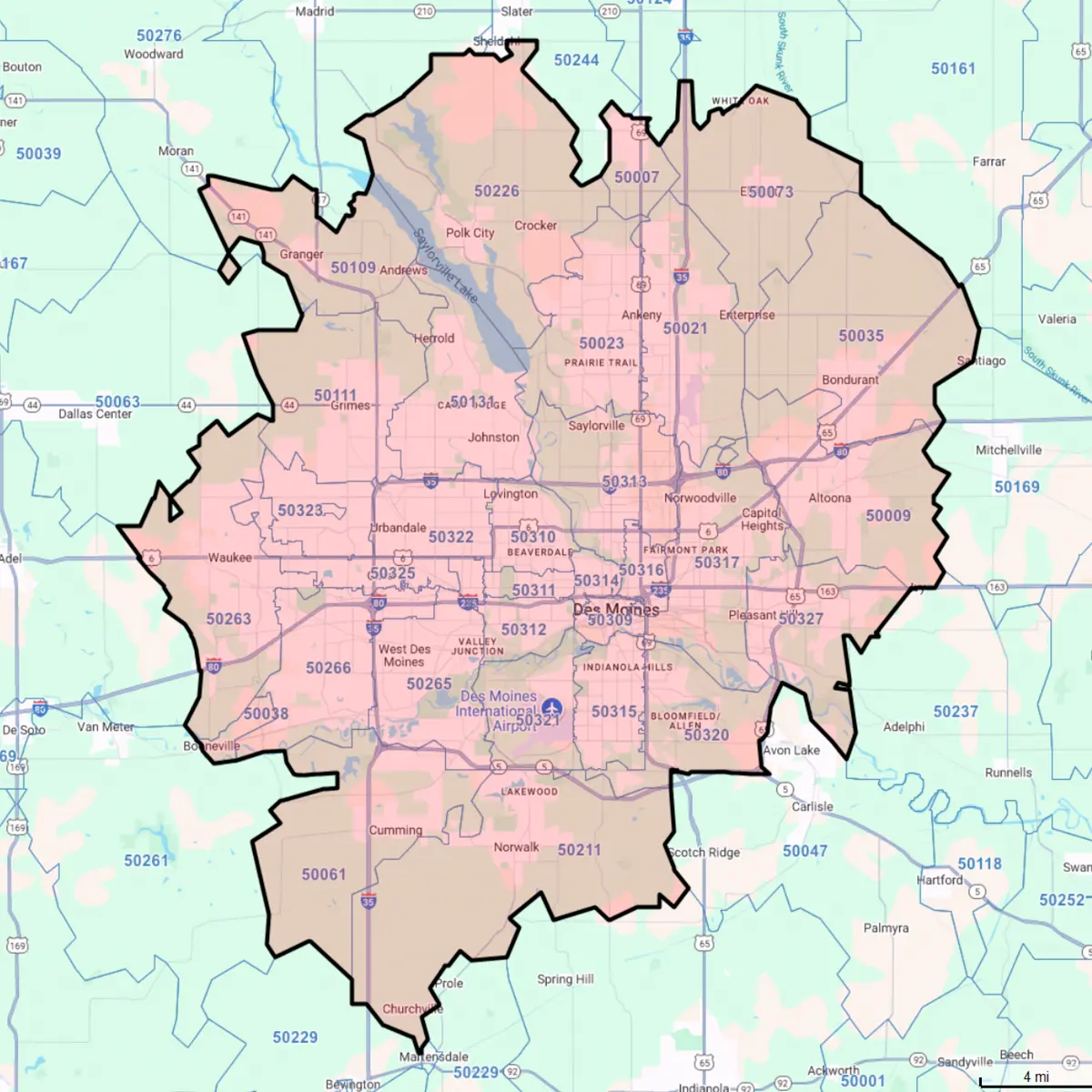 Des Moines IA Service Area