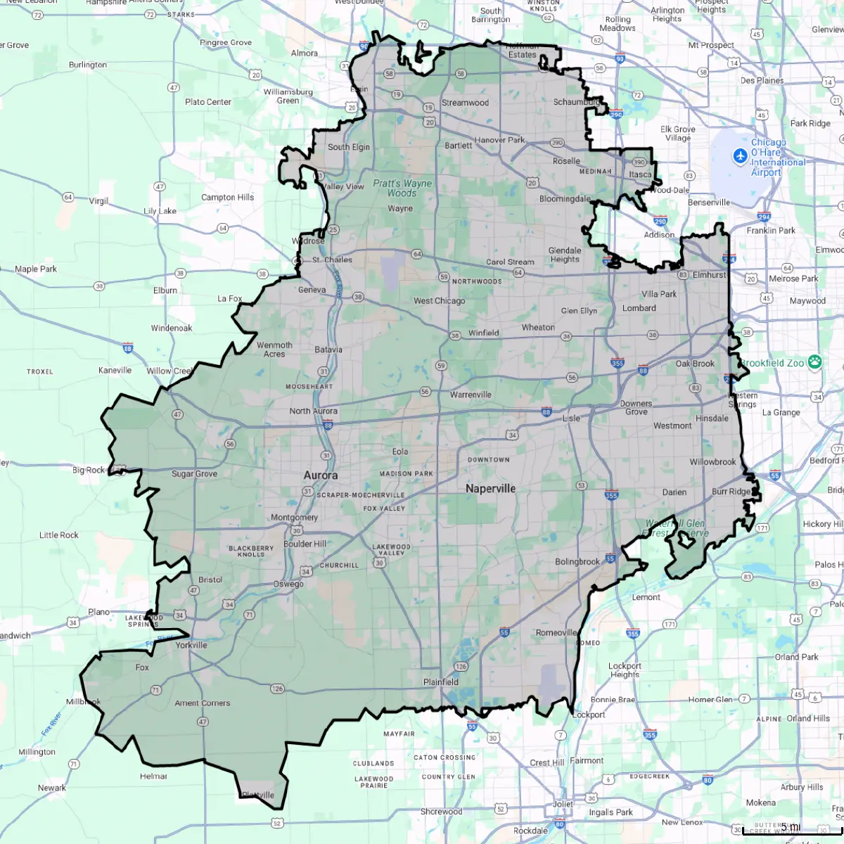 Chicago, IL Service Area Map