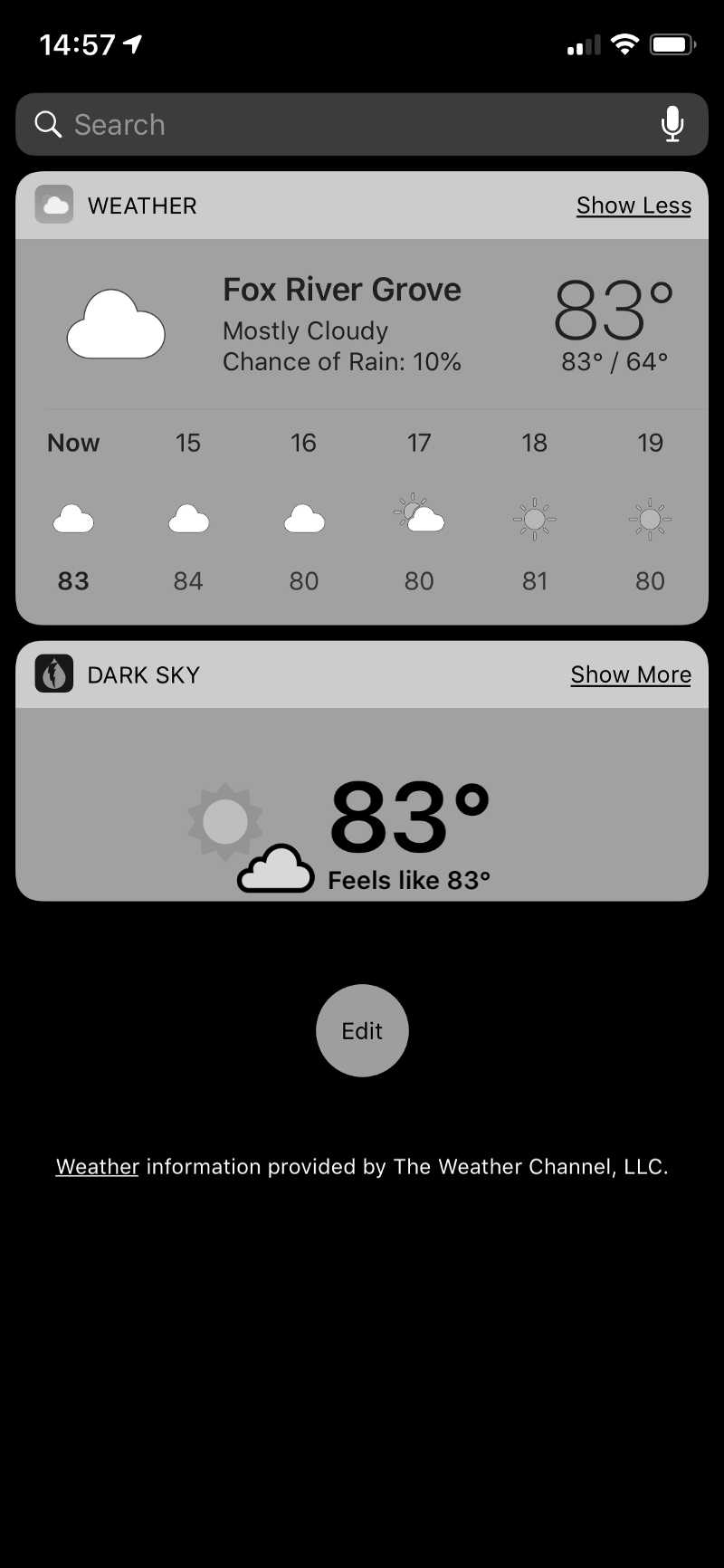 iOS notification center