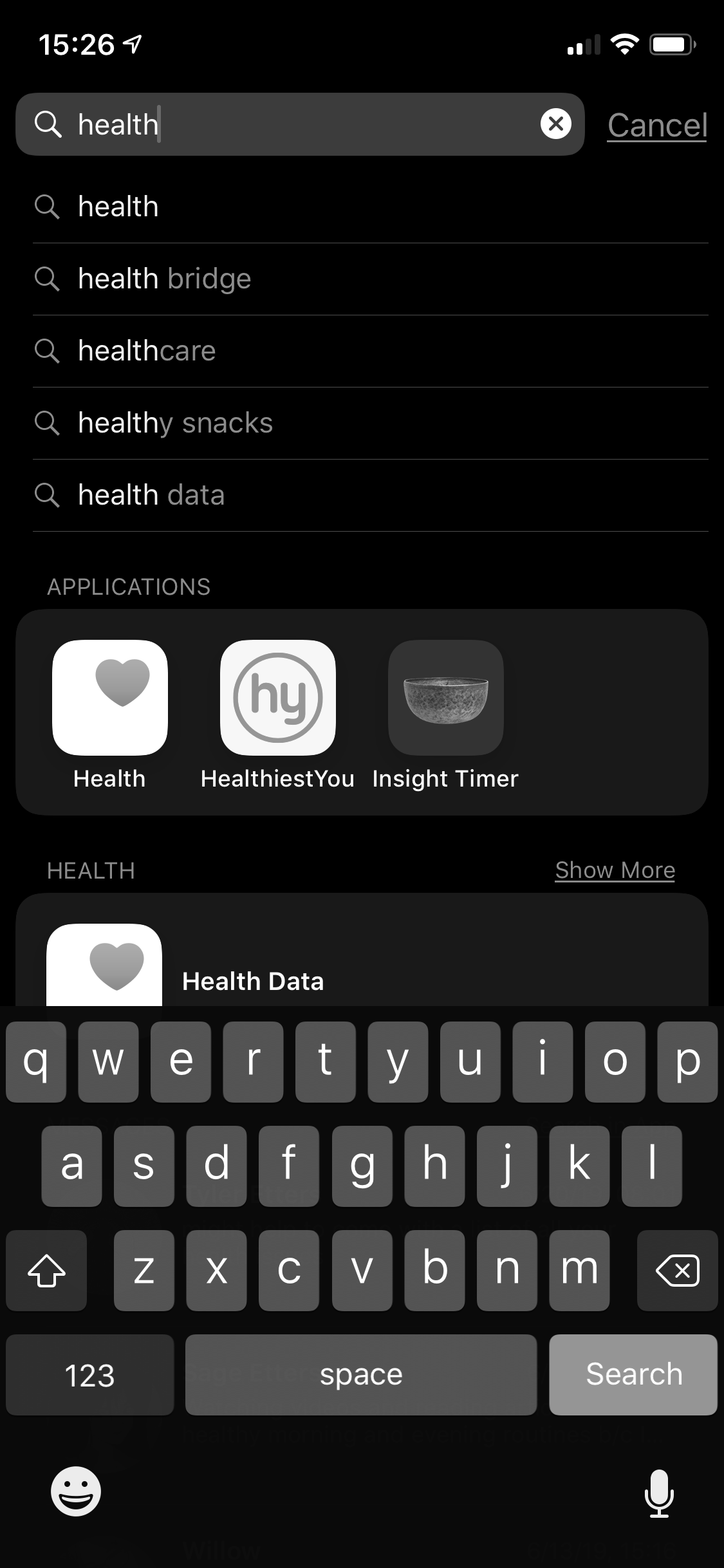 minimalist search in iOS