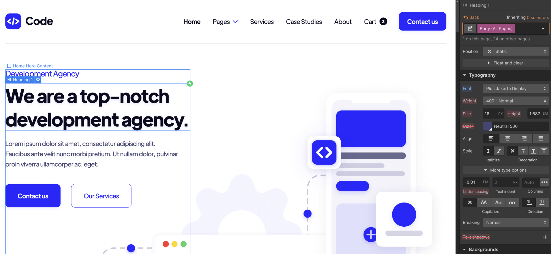 Typography - Code Webflow Template