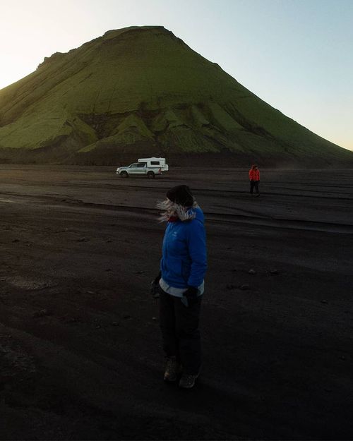 Marie-Christine Huot standing in an Iceland desert