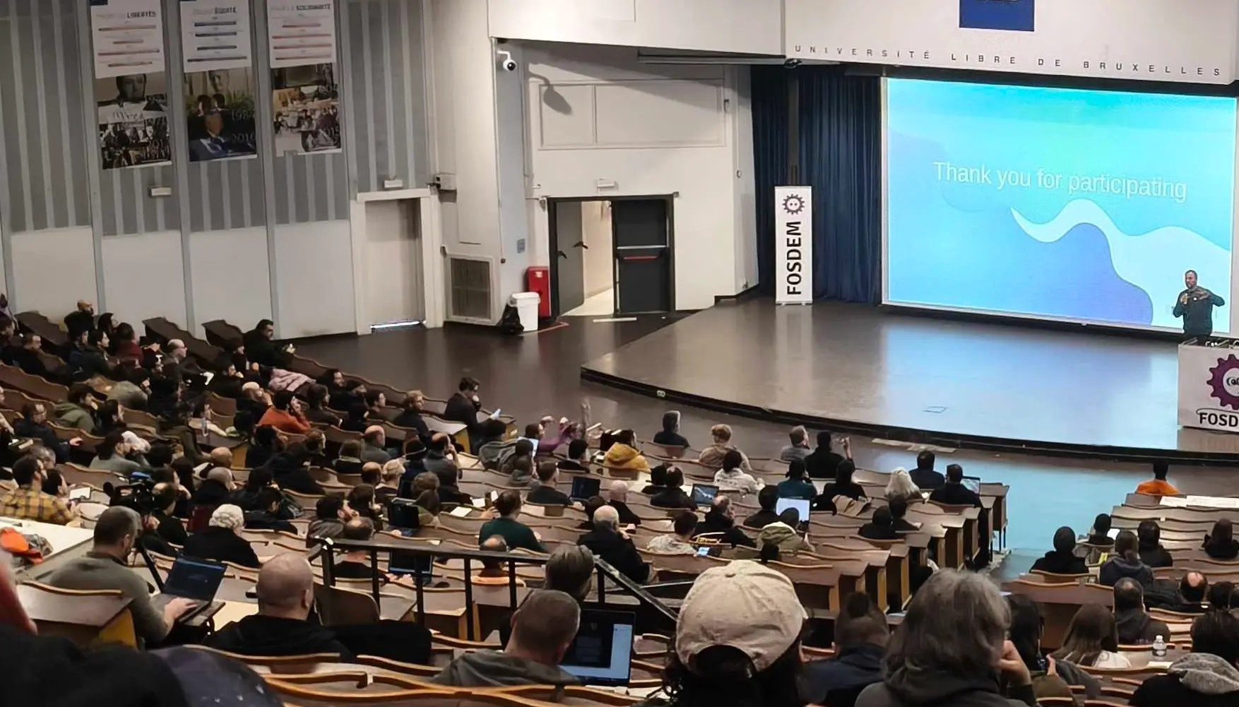 One of the 37 lecture rooms and halls at FOSDEM.