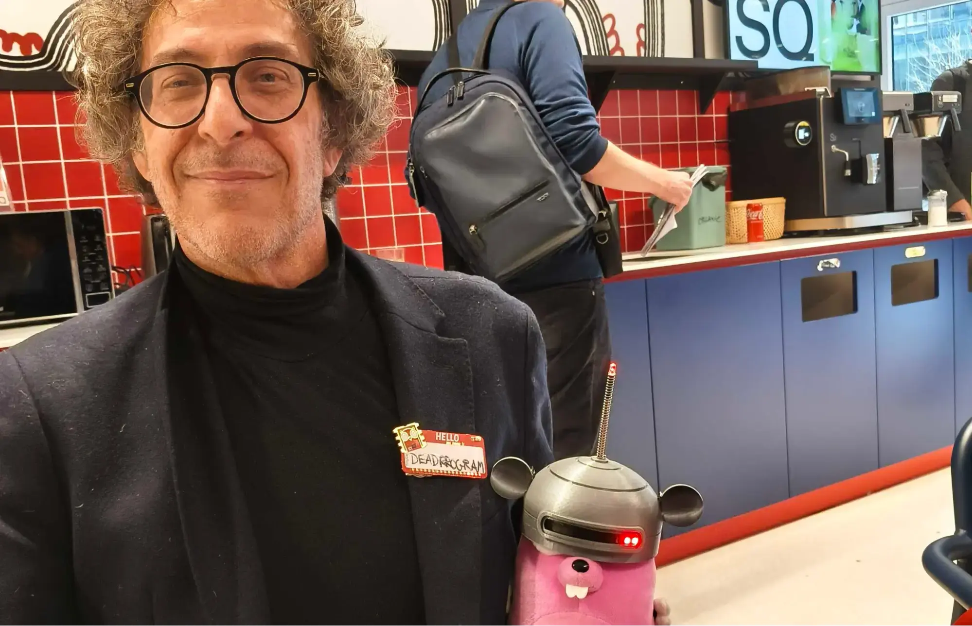 Ron “deadprogram” Evans, proudly introducing us to his gopherbot creation.