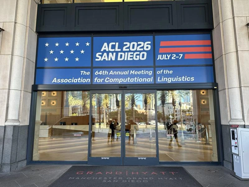 A photo of the entrance of the conference venue with ACL banner, Grand Hyatt Manchester San Diego
