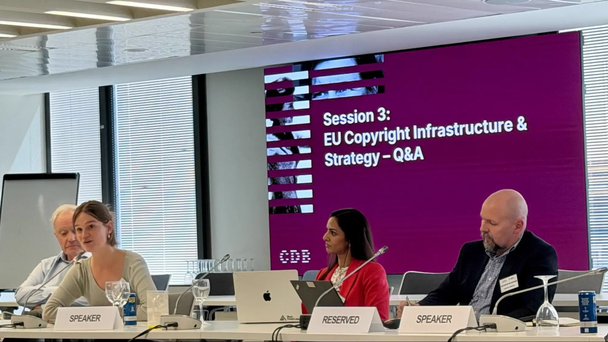 Left-to-right: Philippe Rixhon (Valunode), Luna Schumacher (Pictoright), Krishna Sood (Black Forest Labs), and Krzysztof Nichczynski (European Commission – DG CNECT).