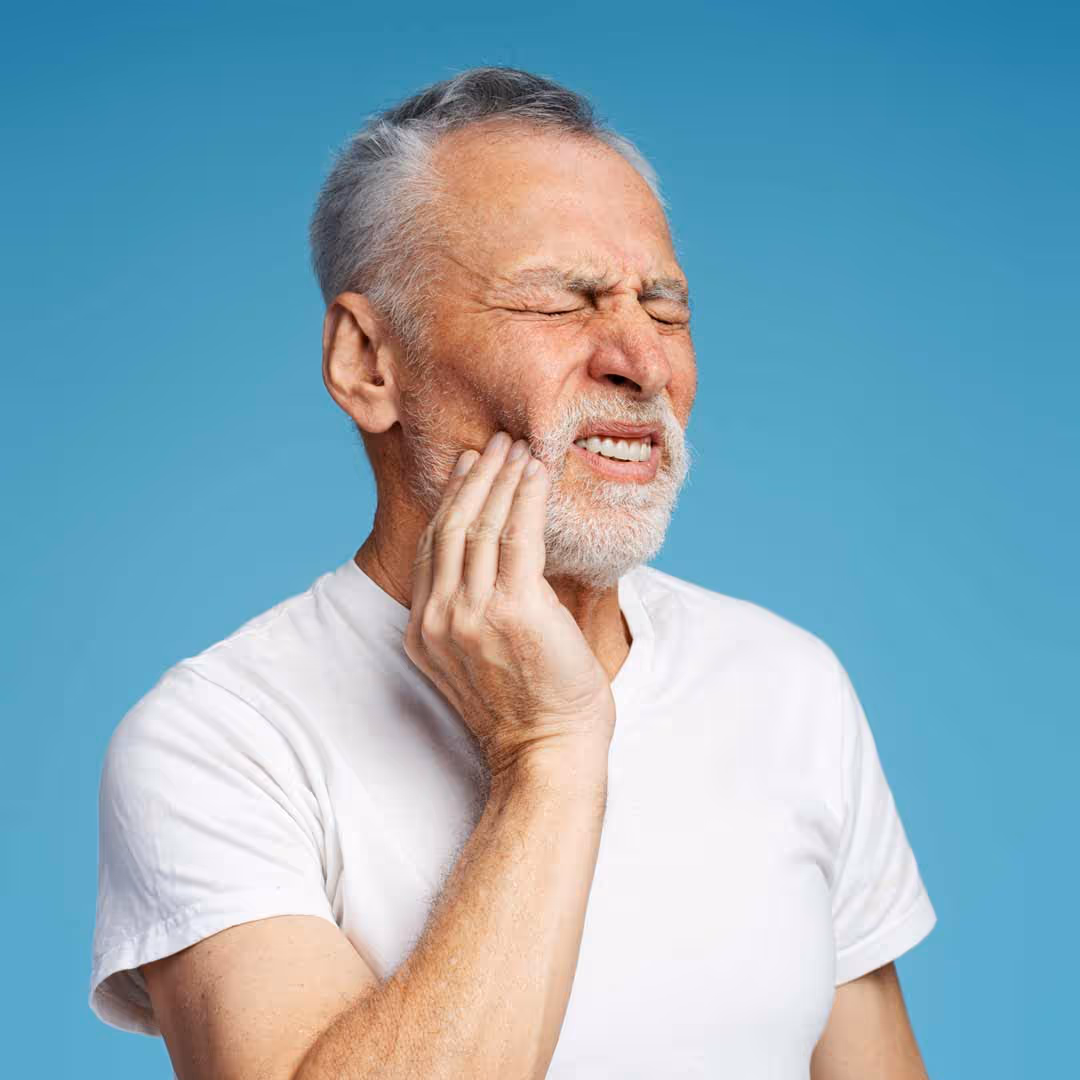 Older gentleman with tooth pain
