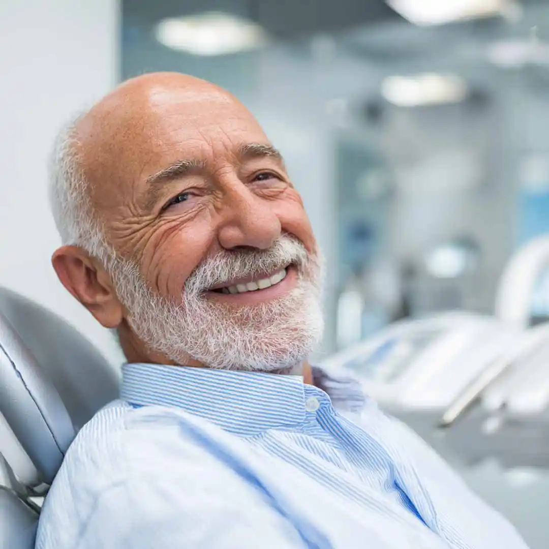 A patient at a dentist check up