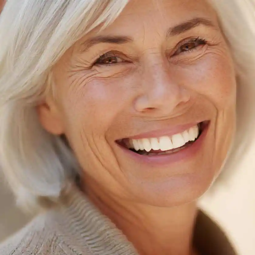 Elderly woman smiling