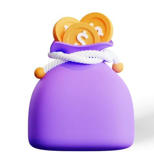 A bag with coins