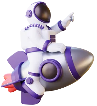 Astronaut riding a rocket