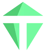A green diamond with a gray background.