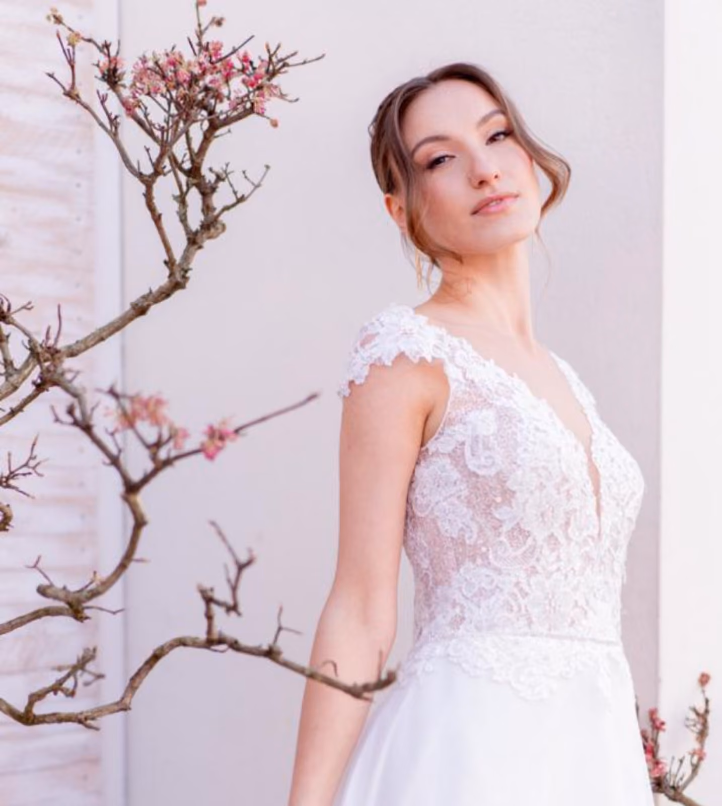 A woman in wedding dress