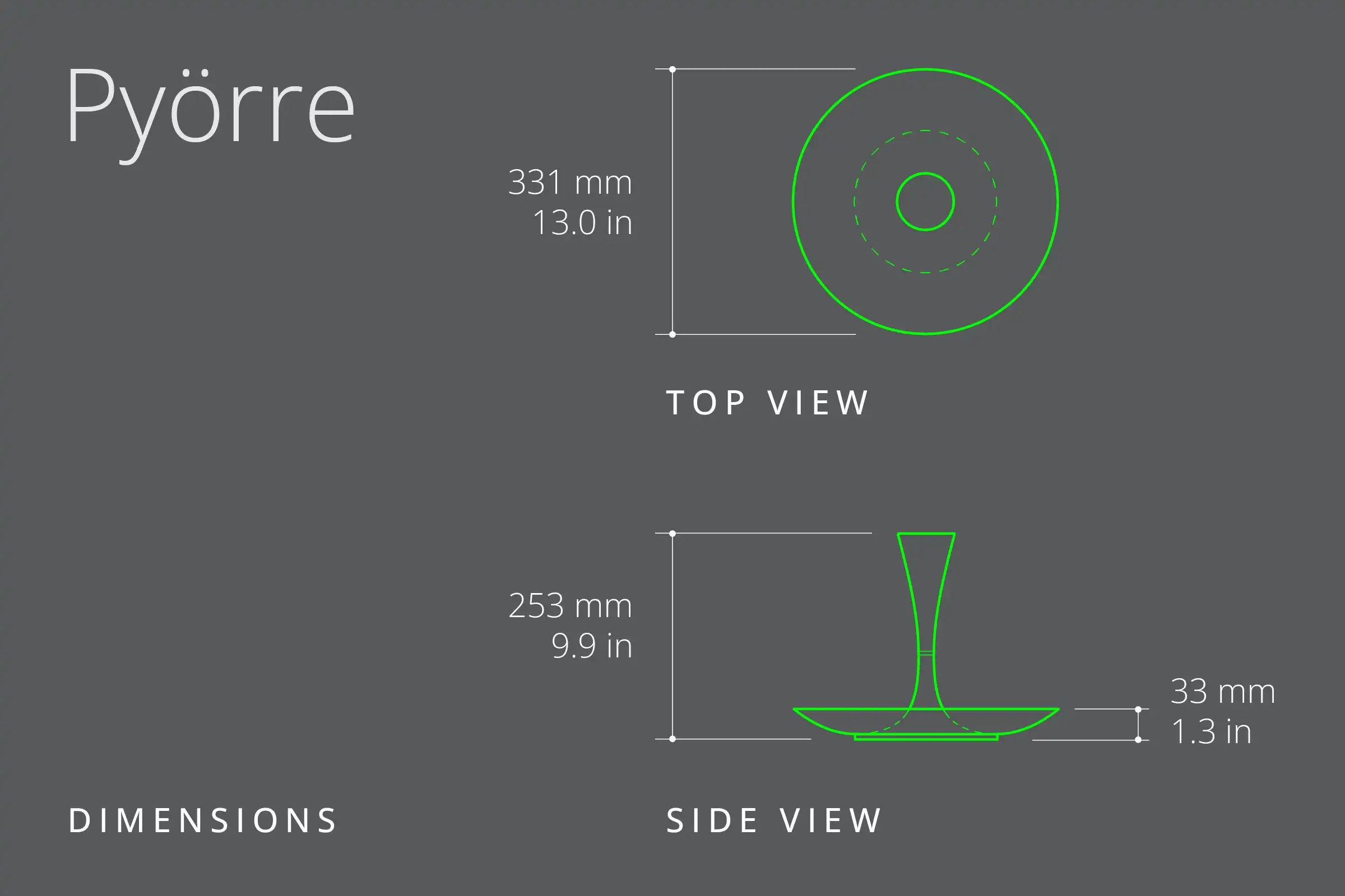 Pyorre bowl vase dimensions
