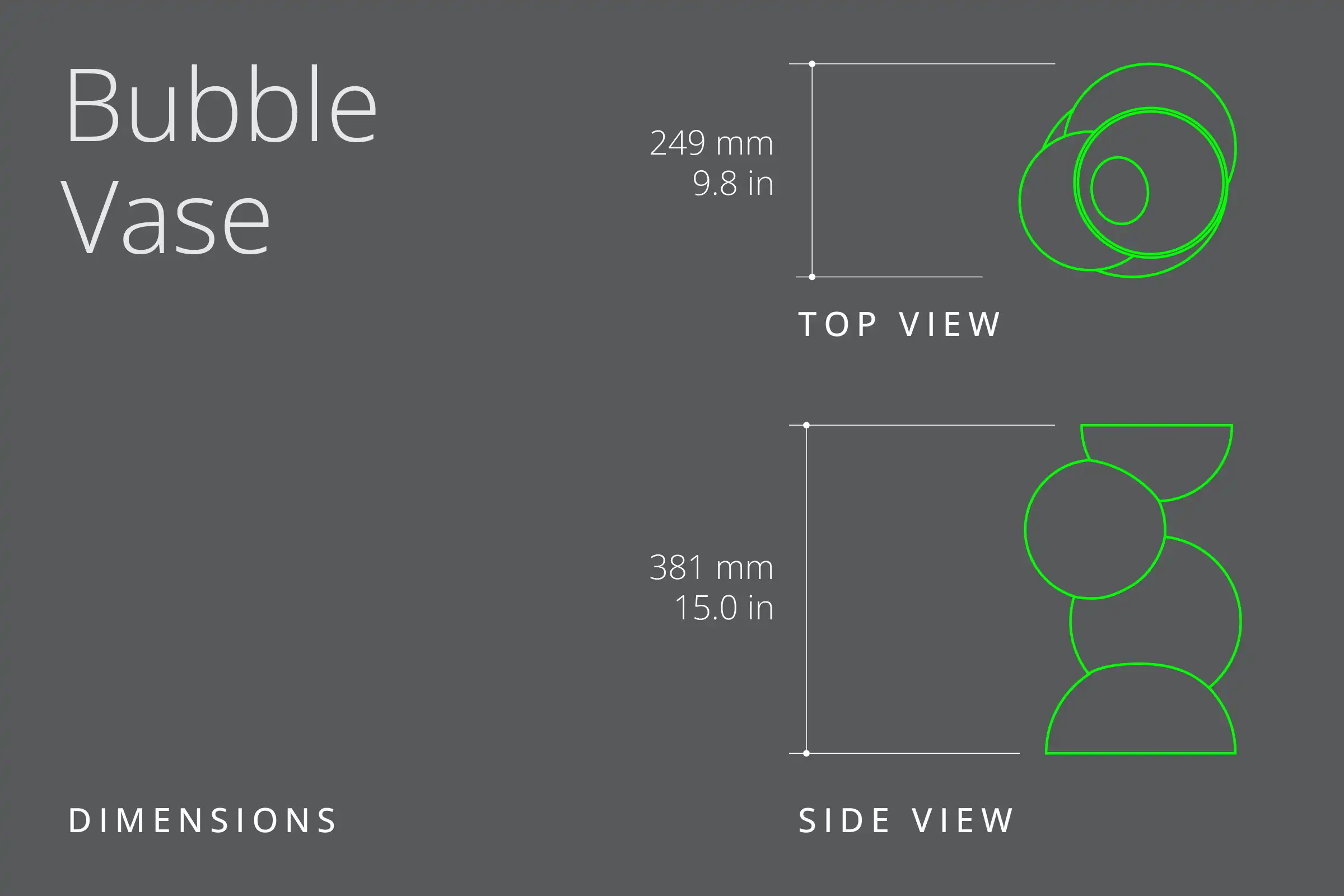 Bubble vase dimensions