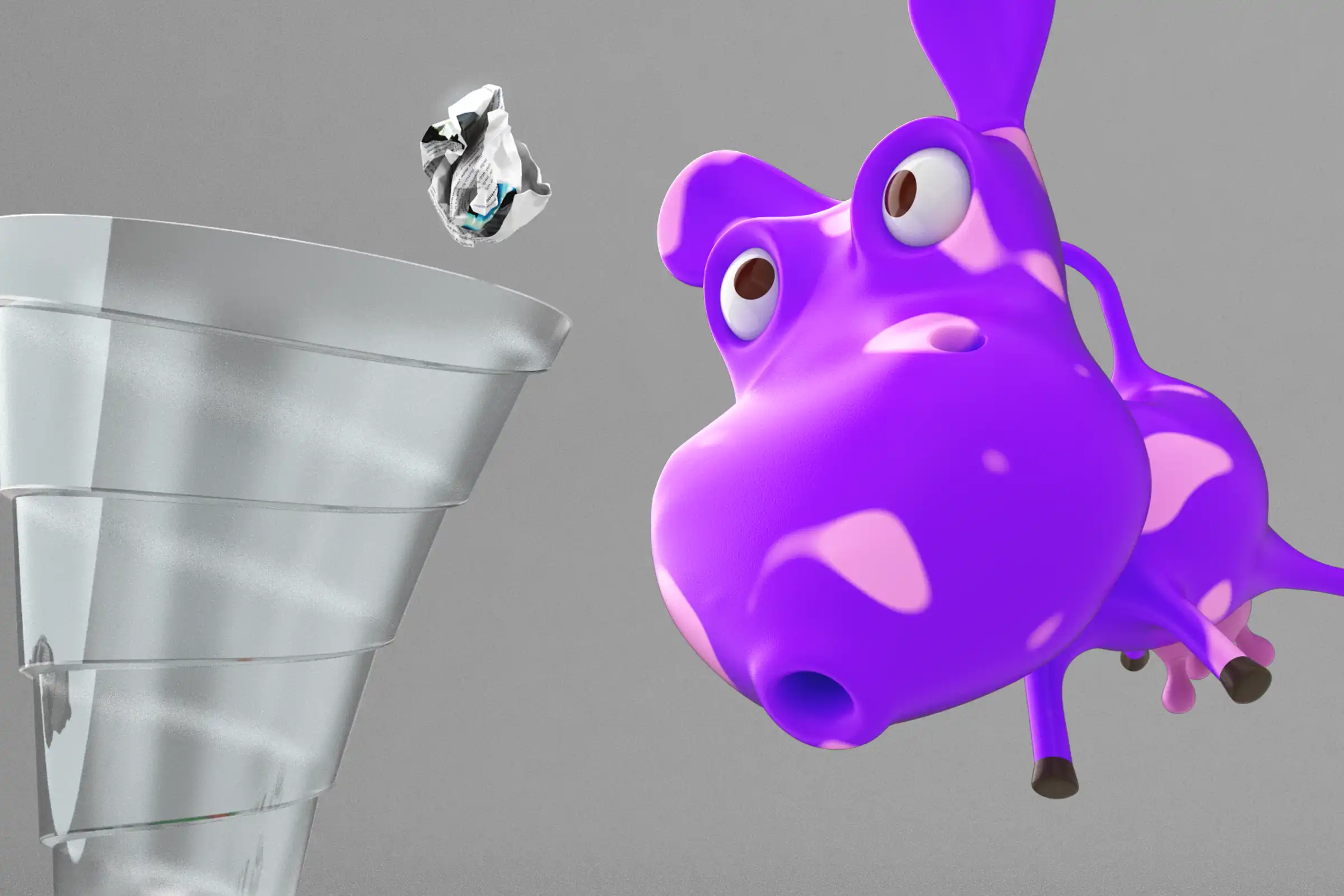 Twister Trash purple cow close-up very exciting