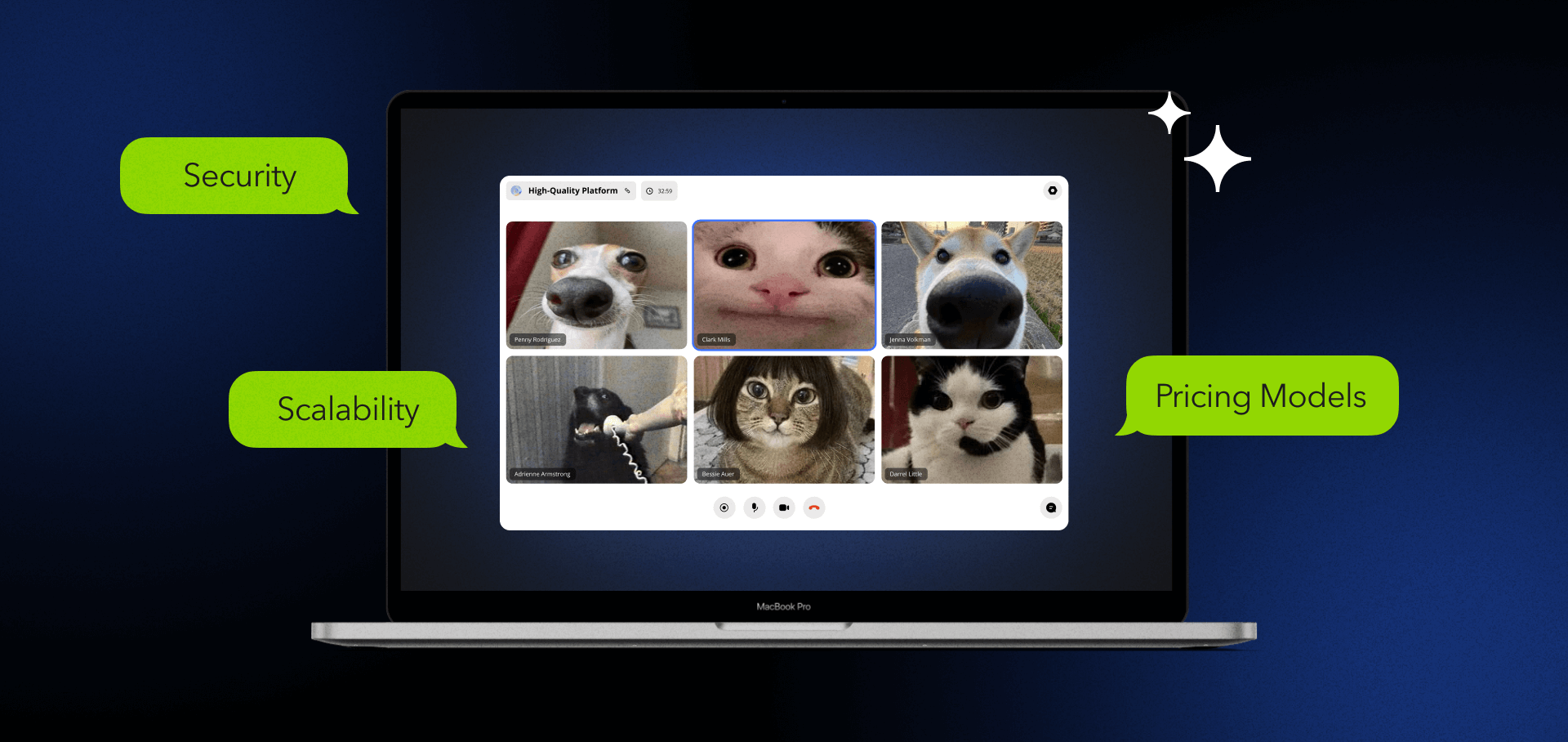 Платформа видеоконференций с HD-стримингом, продвинутыми кодеками и кадрированием участников